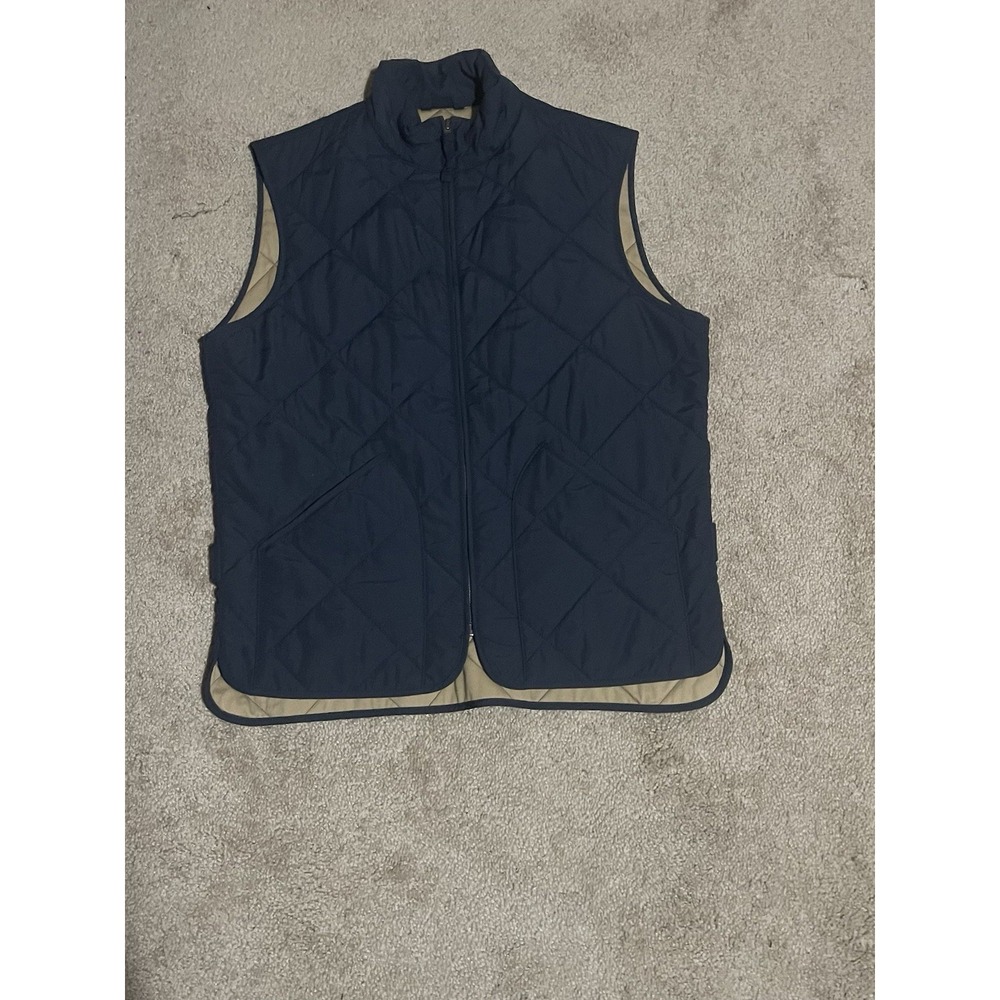 J Crew Outerwear Full Zipper Men's Jacket Navy Blue Diamond Quilted Size Small